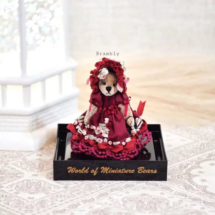 [BUNJANG] Brambly Miniature Teddy Bear Rose Decor Collectible Rare / 빈티지 미니어처 테디베어 곰돌이 소품 인테리어 장식 수집 레어 로즈