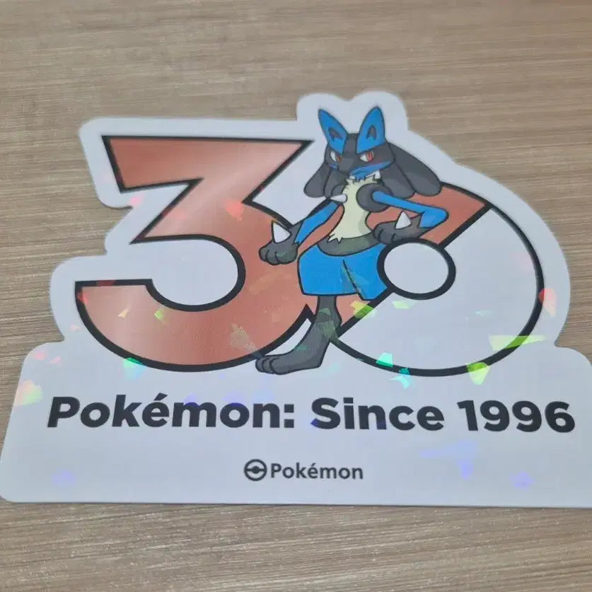 [BUNJANG] Pokemon 30th Anniversary Logo Sticker Lucario / 포켓몬 30주년 로고 스티커 30주년 스티커 루카리오