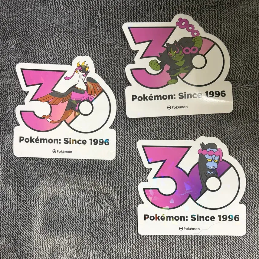 [BUNJANG] Pokemon 30th Anniversary Logo Sticker Set (Girochi, Jotaku, Iyahu) / 한국한정] 포켓몬 30주년 로고 스티커 기로치 조타쿠 이야후 세트