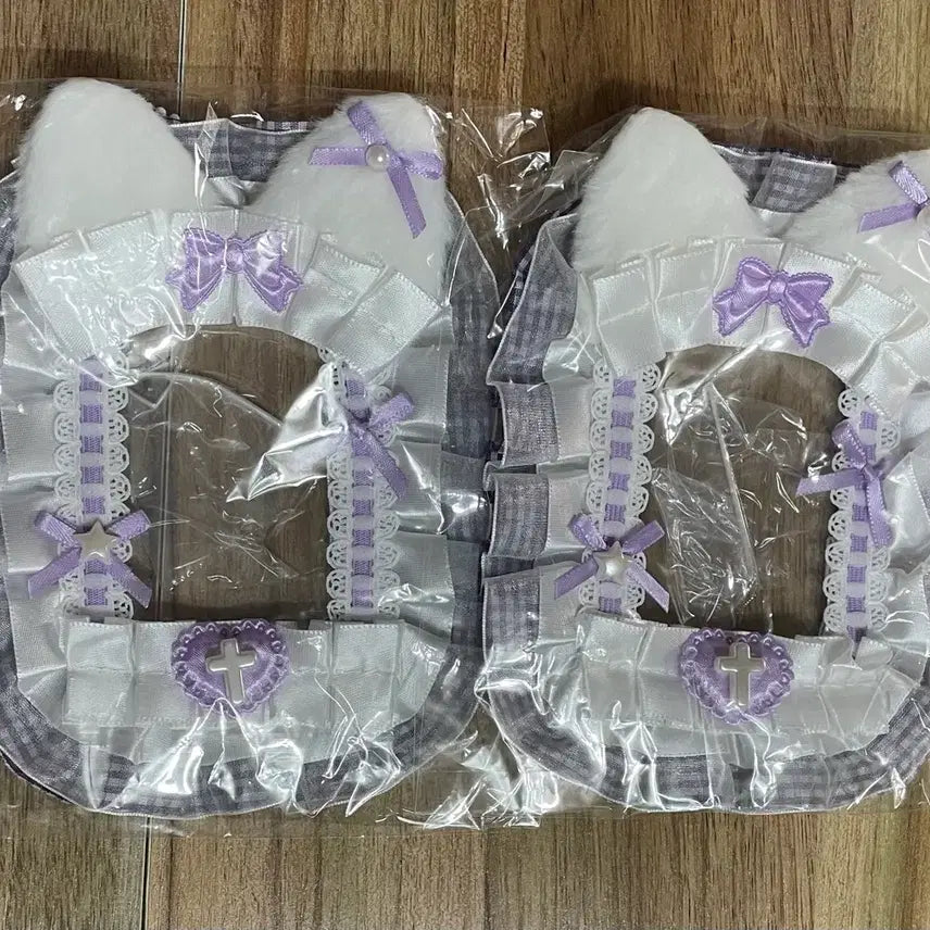 [BUNJANG] Purple Cat Ribbon Lace Photocard Holder Toploader / 리본 레이스 탑꾸 포카홀더 탑로더 별 수제 보라 퍼플 고양이