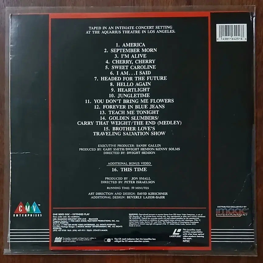 [BUNJANG] Neil Diamond Greatest Hits Live LaserDisc / 닐 다이아몬드 Greatest Hits Live 레이저 디스크