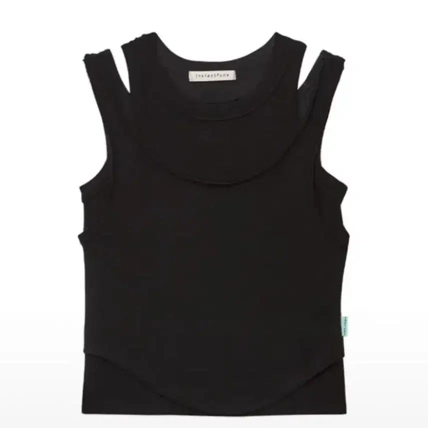 [BUNJANG] Instant Funk Layered Sleeveless Black / 인스턴트펑크 레이어드 슬리브리스