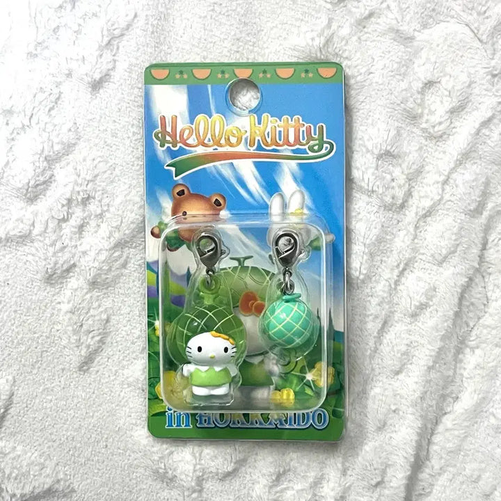 [BUNJANG] Vintage Hokkaido Melon Hello Kitty Mascot Charm Keychain / 고전 빈티지 훗카이도 메론 키티 피규어 마스코트 참 고리 키링