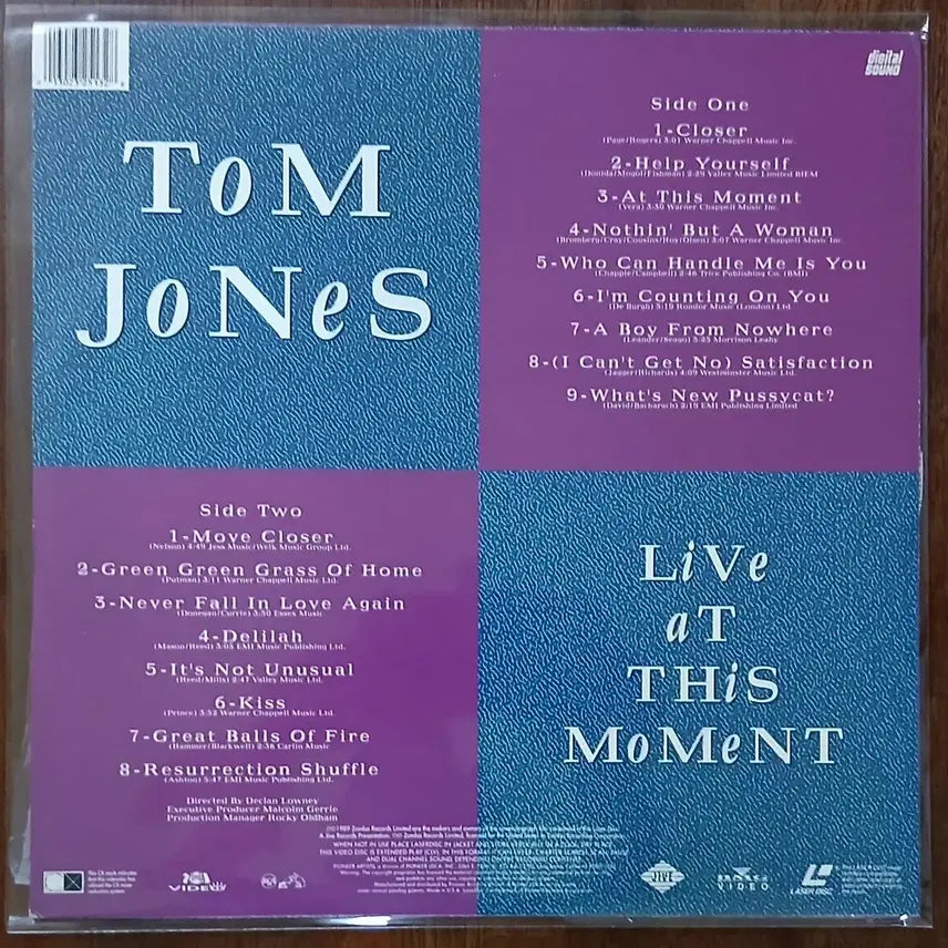 [BUNJANG] Tom Jones Live at This Moment LaserDisc / 톰 존스 Live at This Moment 레이저 디스크