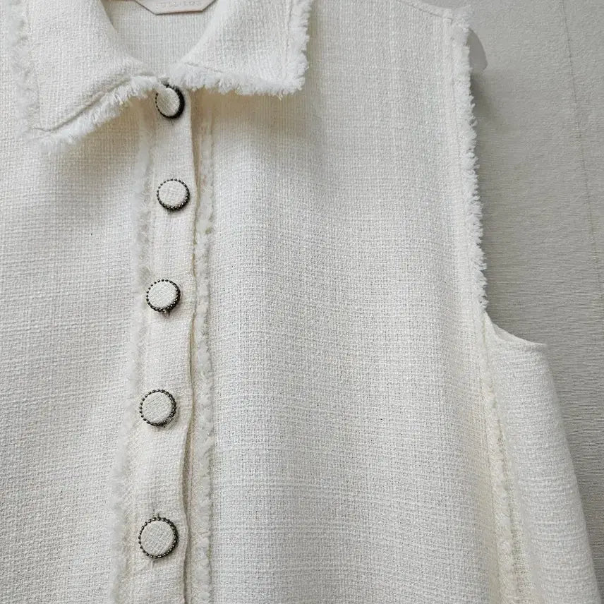 [BUNJANG] Joollog Tweed Collar Neck Sleeveless Dress / 줄로그  트위드 카라넥 원피스 ~66
