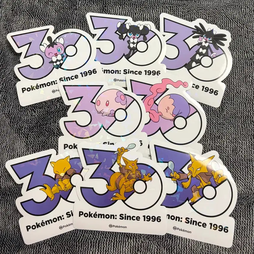 [BUNJANG] Pokemon 30th Anniversary Logo Sticker Set (Espers) / 한국한정] 포켓몬 30주년 로고 스티커 고디탱 몽나 캐이시 등 에스퍼세트