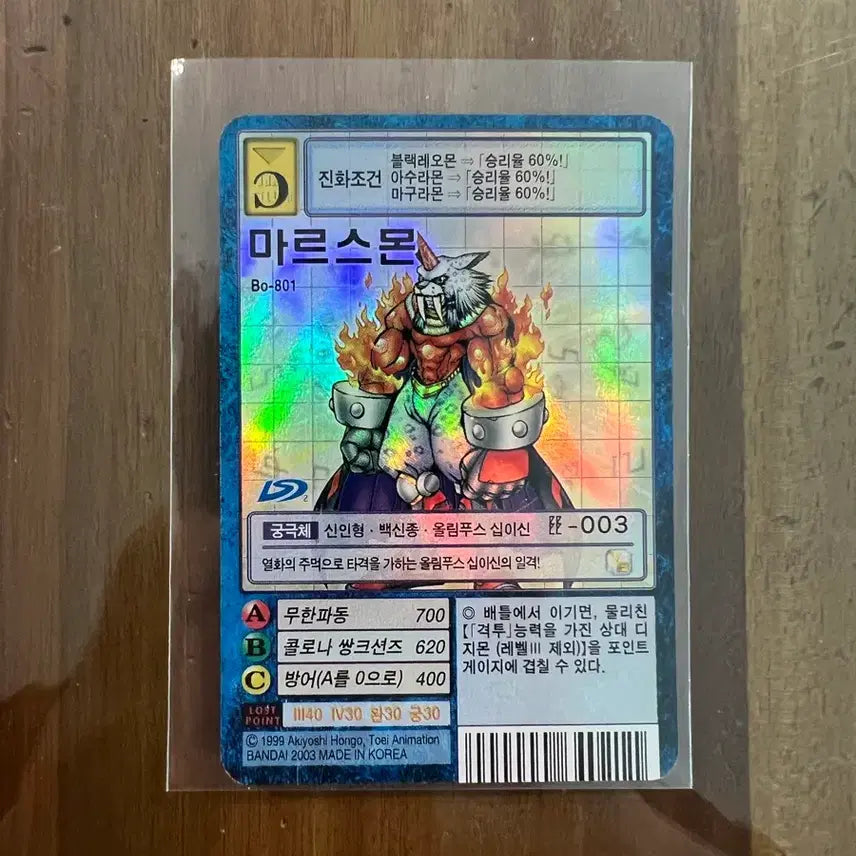 [BUNJANG] Digimon Card Marsmon Bo-801 / 디지몬 카드 마르스몬 Bo-801