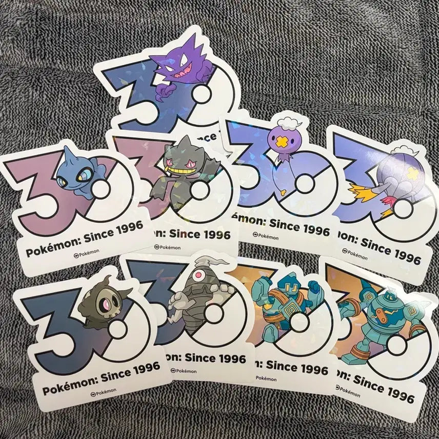 [BUNJANG] Pokemon 30th Anniversary Ghost Type Logo Sticker Set / 한국한정] 포켓몬 30주년 로고 스티커 다크펫 해골몽 등 고스트타입 세트