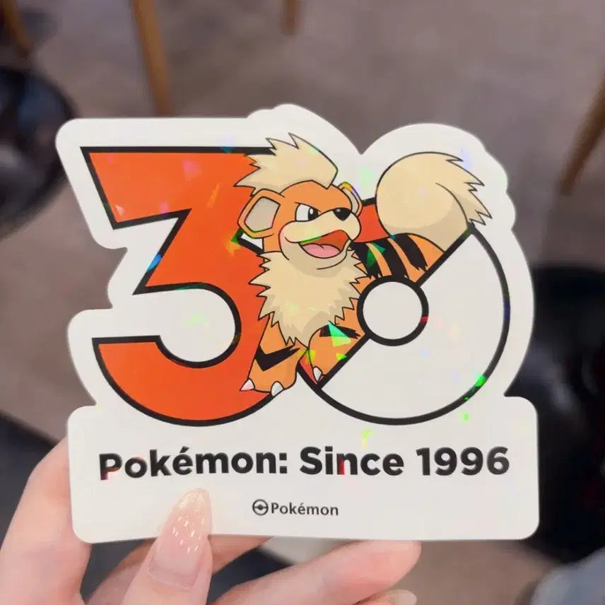 [BUNJANG] Pokemon 30th Anniversary Holographic Sticker / 가디 포켓몬 30주년 스티커