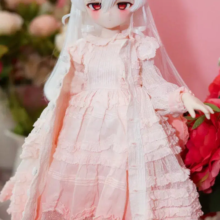 [BUNJANG] MDD MSD Dress Pink Lace Layered Design / 시엔위 mdd, msd 드레스