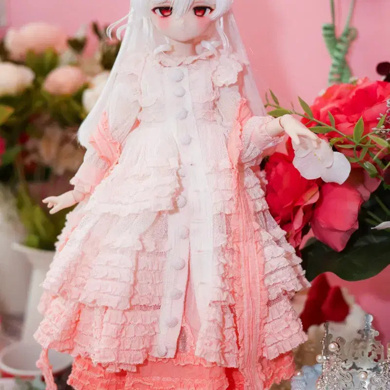 [BUNJANG] MDD MSD Dress Pink Lace Layered Design / 시엔위 mdd, msd 드레스