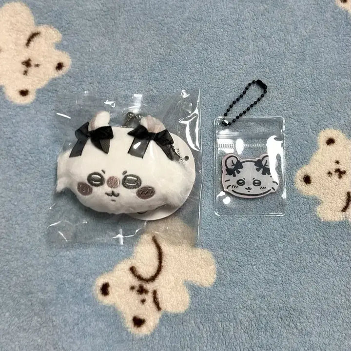 [BUNJANG] Balletcore Ribbon Momonga Coin Purse &amp; Acrylic Keyring Set / 발레코어 리본 모몽가 동전지갑&amp;아크릴 키링 세트