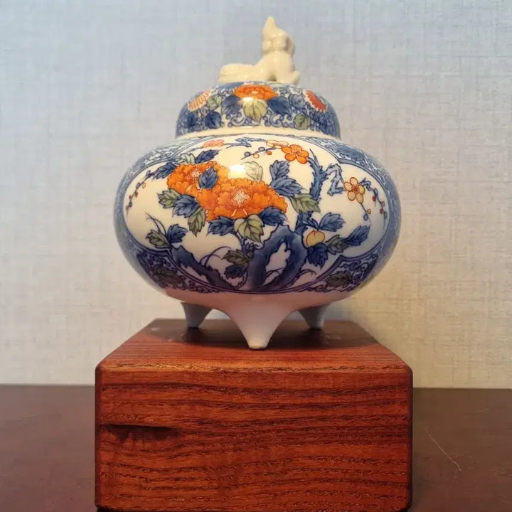 [BUNJANG] Arita-yaki Peony Phoenix White Porcelain Incense Burner / [일본 도자기 향로] 아리타야키 모란봉황문 백자 향로