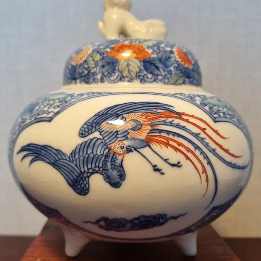 [BUNJANG] Arita-yaki Peony Phoenix White Porcelain Incense Burner / [일본 도자기 향로] 아리타야키 모란봉황문 백자 향로