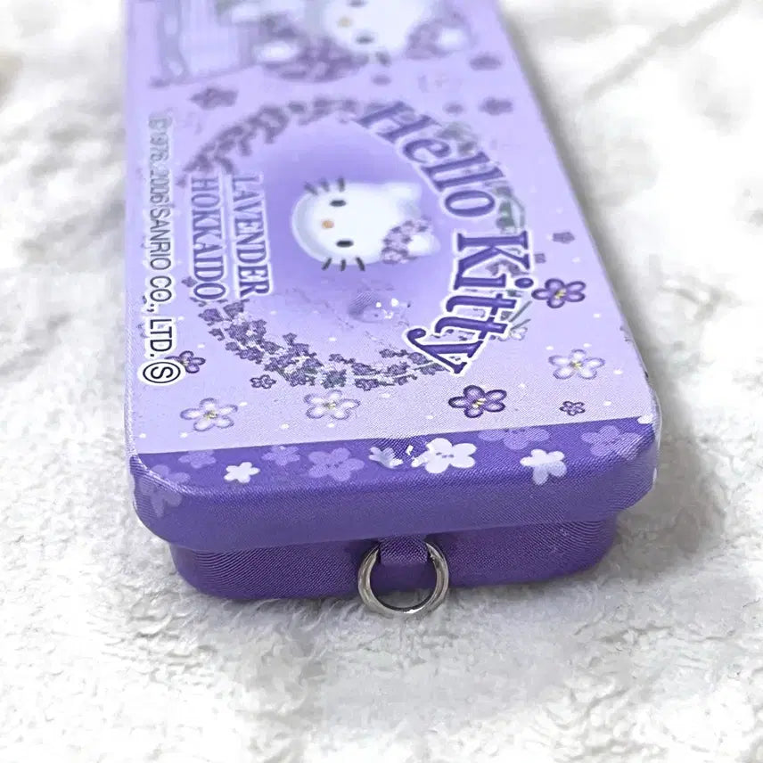[BUNJANG] Vintage Hokkaido Lavender Hello Kitty Tin Case &amp; Band Set / 고전 빈티지 훗카이도 라벤더 헬로키티 틴케이스 밴드 세트