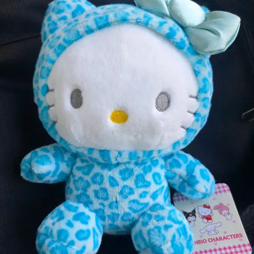 [BUNJANG] Hello Kitty Blue Leopard 24cm Plush Doll / 헬로키티 블루 레오파드 24cm인형 (새상품)