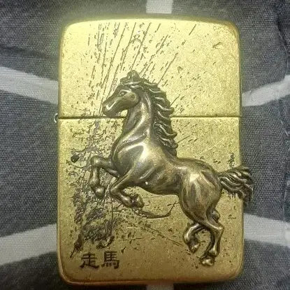 [BUNJANG] Vintage Horse Design Brass Zippo Lighter / 빈티지 말 디자인 황동 지프라이터