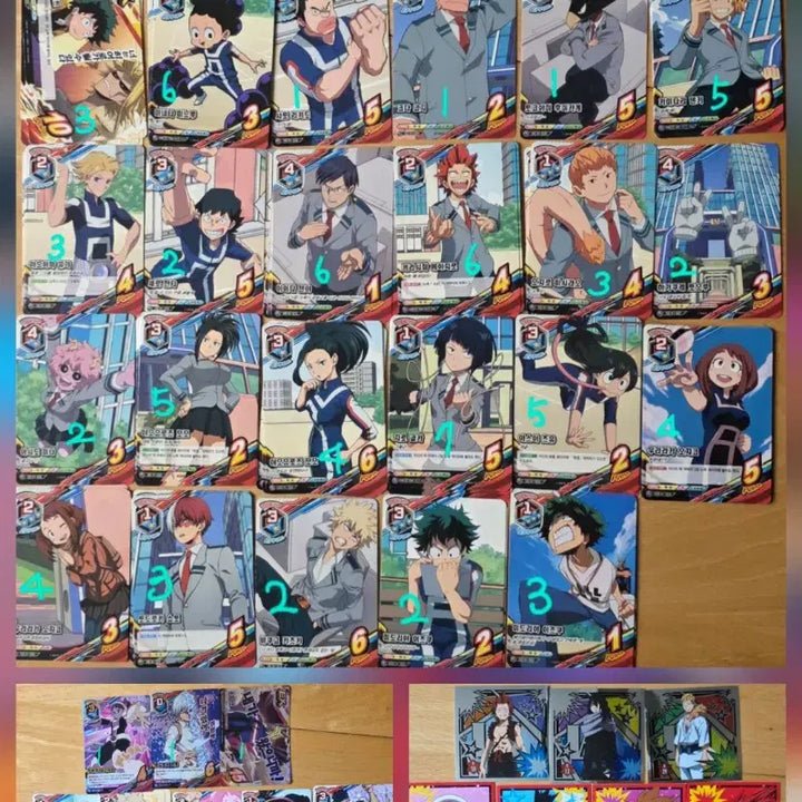 [BUNJANG] My Hero Academia Tag Card Game Cards &amp; Seal Stickers / 히로아카 나히아 태그카드게임 나의 히어로 아카데미아 카드 TCG 씰스티커