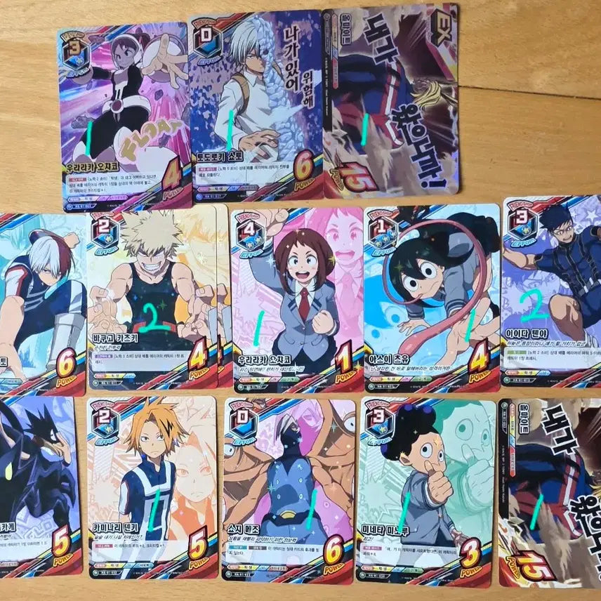 [BUNJANG] My Hero Academia Tag Card Game Cards &amp; Seal Stickers / 히로아카 나히아 태그카드게임 나의 히어로 아카데미아 카드 TCG 씰스티커