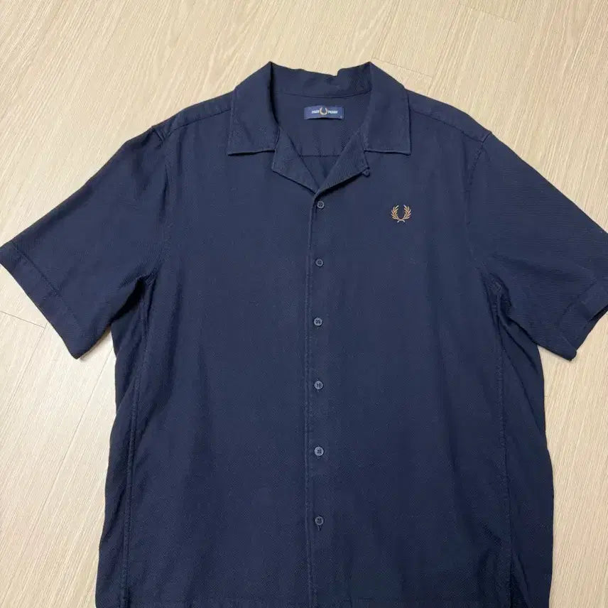[BUNJANG] Fred Perry Navy Short Sleeve Shirt / 프레드페리 네이비 반팔 셔츠