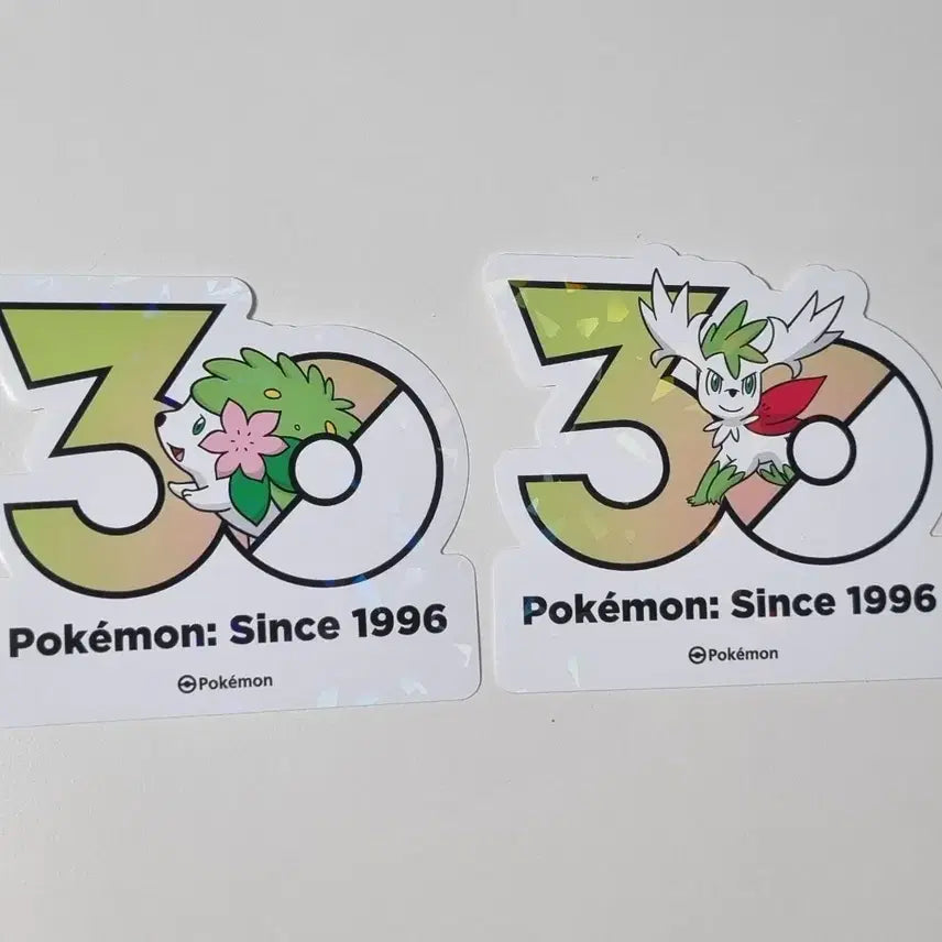 [BUNJANG] Pokemon 30th Anniversary Logo Sticker Shaymin Set / 포켓몬 30주년 기념 로고 스티커 쉐이미 2종