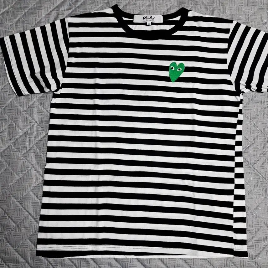 [BUNJANG] Comme des Garçons Striped Short Sleeve T-Shirt / 꼼데 스트라이프 반팔