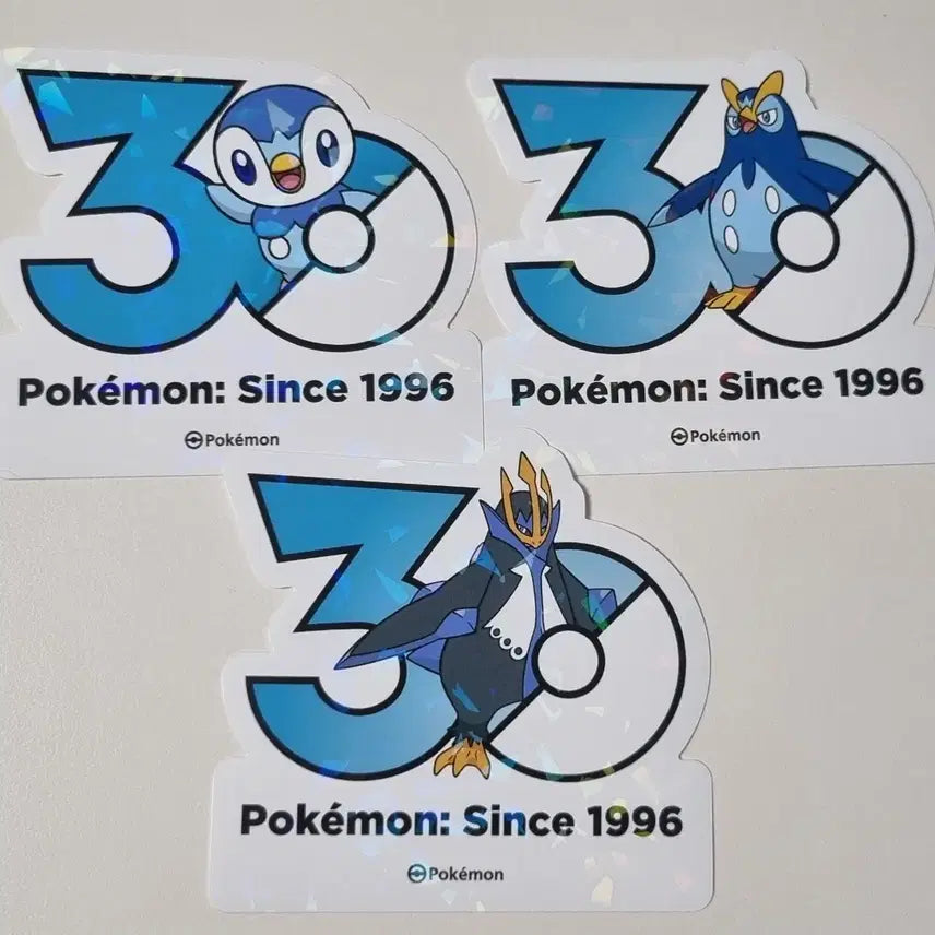 [SOLD OUT] 포켓몬 30주년 기념 로고 스티커 팽도리 진화 세트