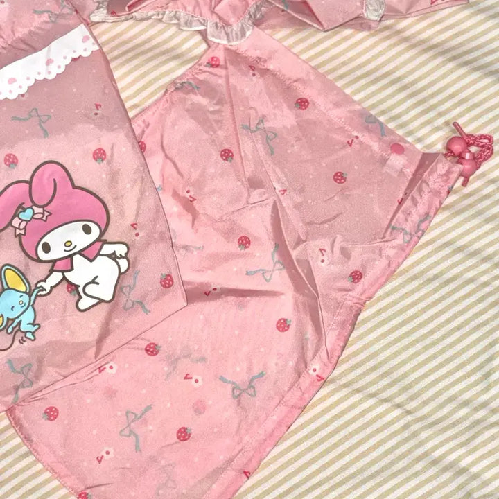 [BUNJANG] Vintage My Melody Raincoat Bag Pouch Set / 고전 마이멜로디 우비 가방 파우치 세트