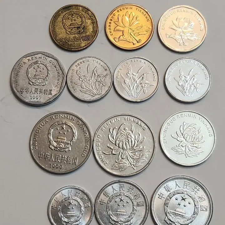 [BUNJANG] Chinese Renminbi Coins 13-Piece Bundle Set / 외국동전, 중국 인민폐 동전 13점 일괄