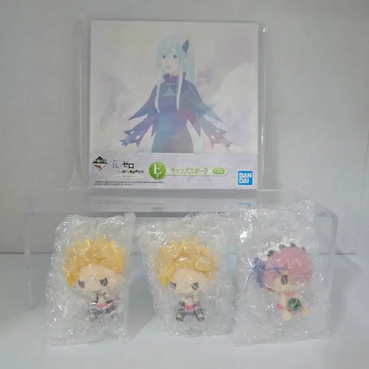 [BUNJANG] Re:Zero Ichiban Kuji Chocokko Figure 3-Piece Bundle with Canvas Board / Re:제로부터 이치방쿠지 초코노코 피규어 3개 + 캔버스보드 일괄