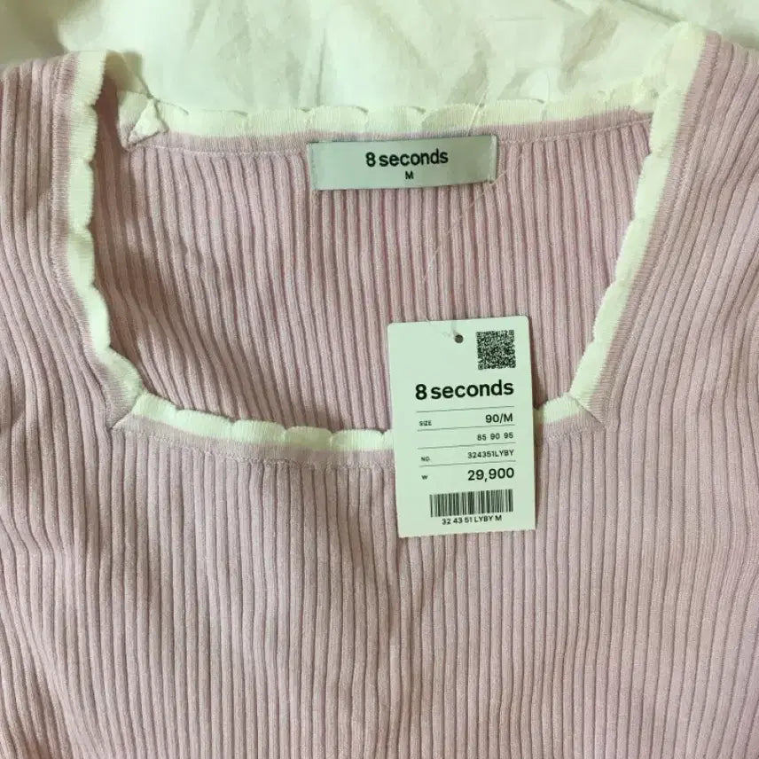 [BUNJANG] 8seconds Jennie-Inspired Ribbed Cotton Blend T-Shirt / 제니깔 핀터깔 에잇세컨즈 티