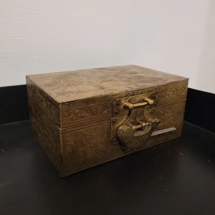 [BUNJANG] Qing Dynasty Qianlong Emperor Mark Brass Box / (골동품) 대청건륭어제 황동합