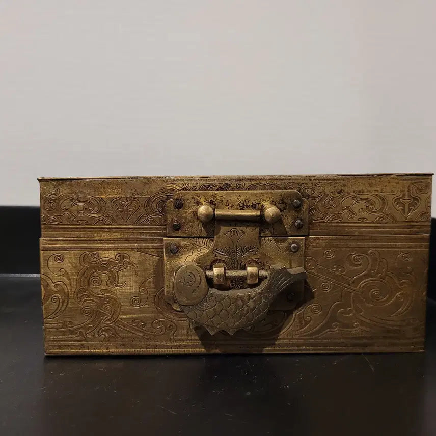 [BUNJANG] Qing Dynasty Qianlong Emperor Mark Brass Box / (골동품) 대청건륭어제 황동합