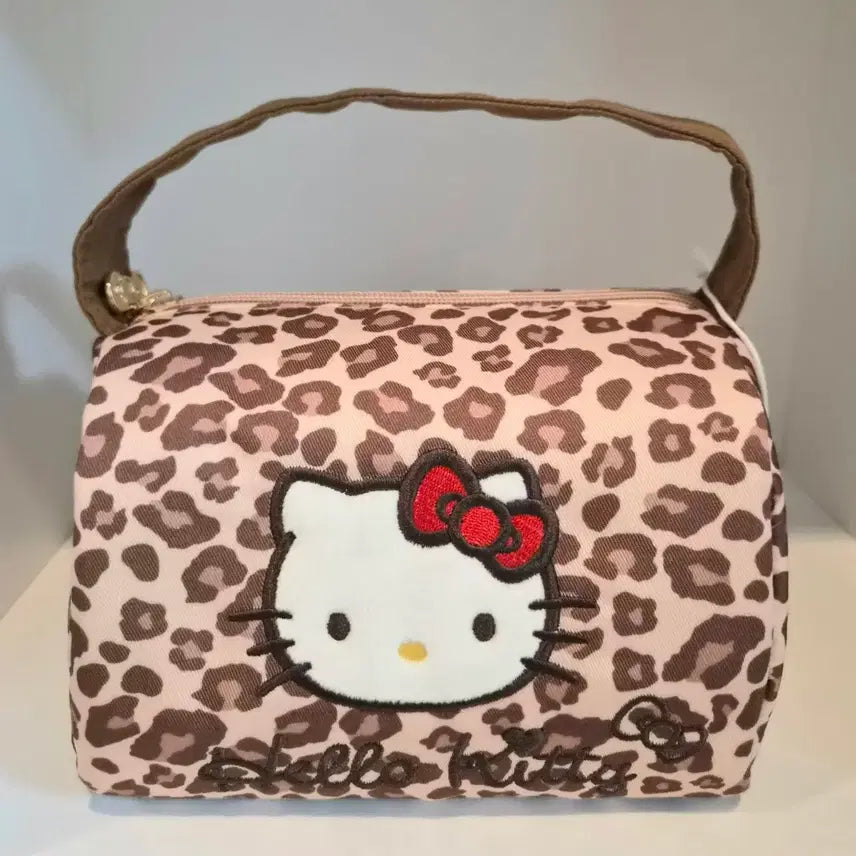 [BUNJANG] Hello Kitty Leopard Print Pouch Tote Bag / 헬로키티 레오파드 토드백 키티 파우치 키티 가방 새상품