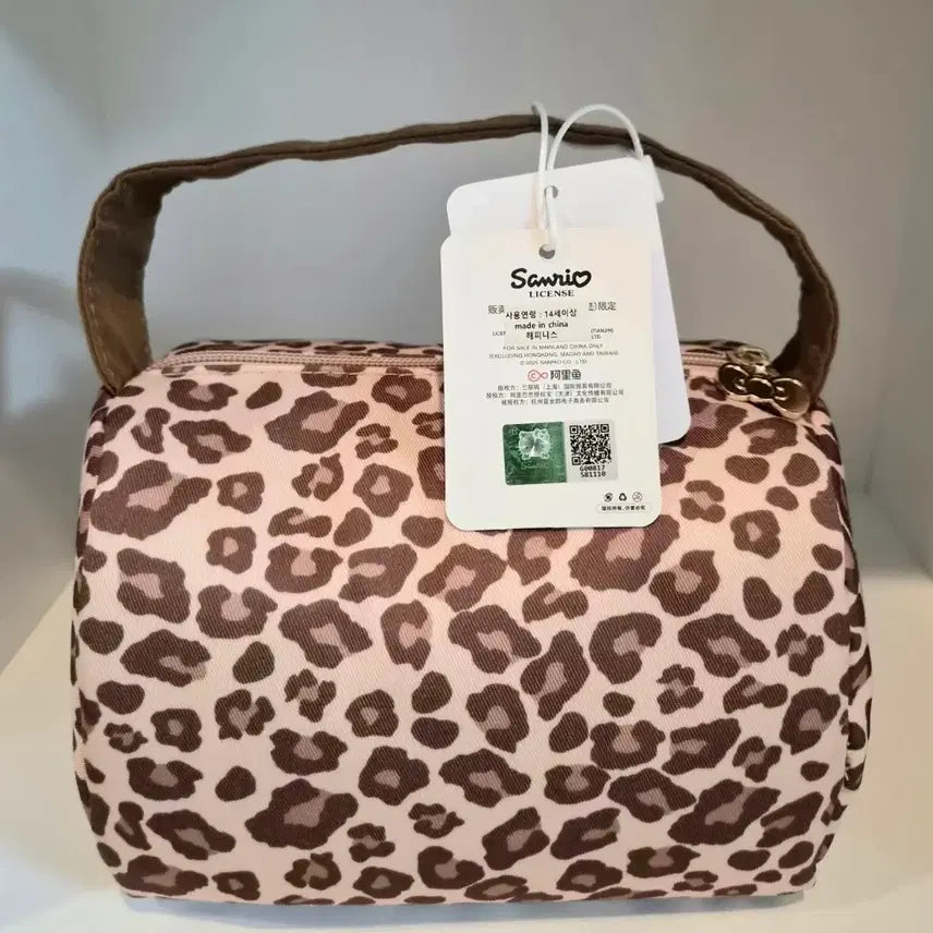 [BUNJANG] Hello Kitty Leopard Print Pouch Tote Bag / 헬로키티 레오파드 토드백 키티 파우치 키티 가방 새상품