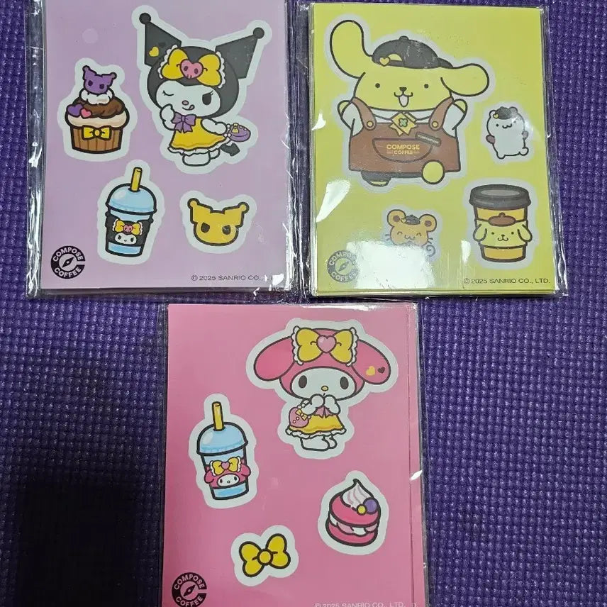 [BUNJANG] Sanrio Compose Coffee Sticker 3-Type Set / 산리오 컴포즈커피 스티커 3종 세트