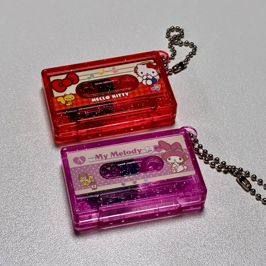 [BUNJANG] Sanrio Hello Kitty My Melody Cassette Tape Keychain Bundle Set / 산리오 헬로키티 마이멜로디 카세트 테이프 키링 가챠 일괄