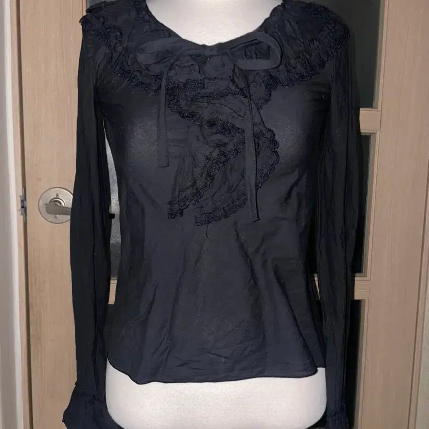 [BUNJANG] Goth Lolita Frill Summer Blouse / 고스로리 프릴 여름 블라우스