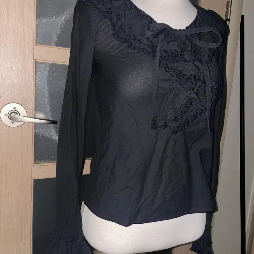 [BUNJANG] Goth Lolita Frill Summer Blouse / 고스로리 프릴 여름 블라우스