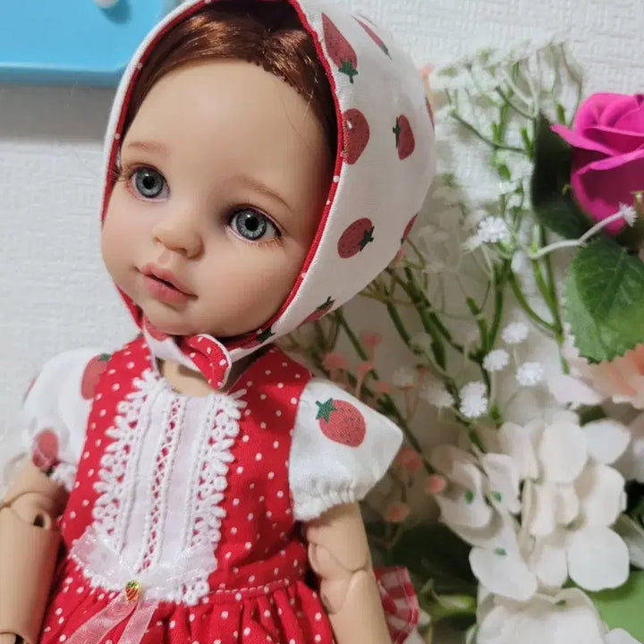 [BUNJANG] Paola Reina Doll Strawberry Dress Set / 파올라 레이나 인형 딸기 원피스 세트