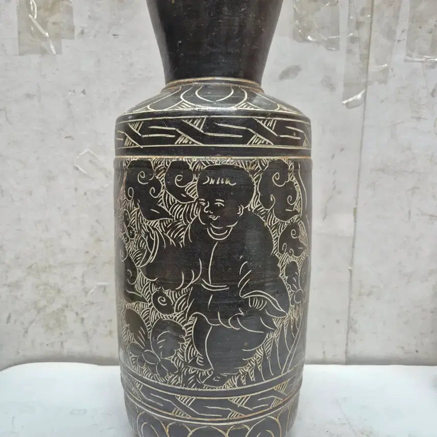 [BUNJANG] Chinese Jaju Ware Vase with Figure Painting / 중국 자주요 (고사인물도문) (0431)