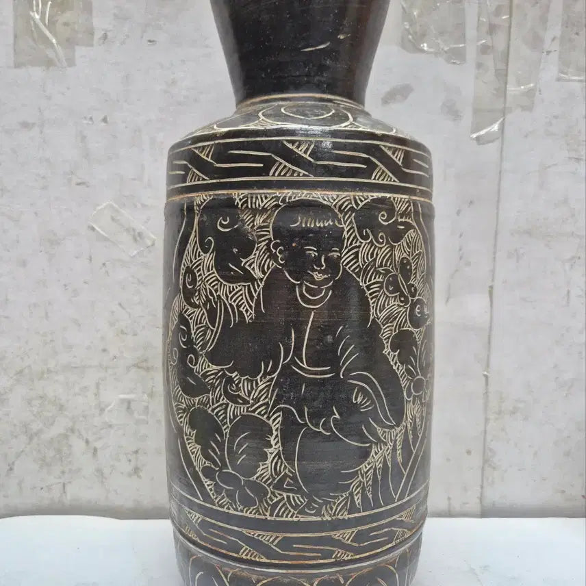 [BUNJANG] Chinese Jaju Ware Vase with Figure Painting / 중국 자주요 (고사인물도문) (0431)