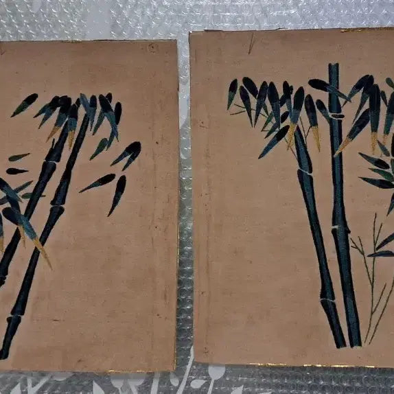 [BUNJANG] 1980s Bamboo Hand-Embroidered Art (Set of 2) / 대나무 옛날 손자수 2점
