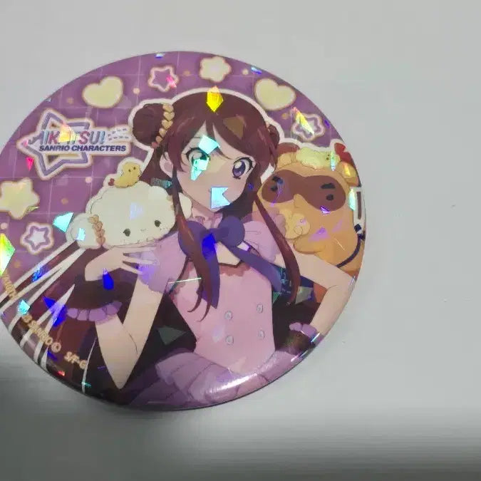 [BUNJANG] Aikatsu! Sanrio Characters Can Badge Ran (Purple) / 아이카츠 산리오 캐릭터즈 캔뱃지 란 보라
