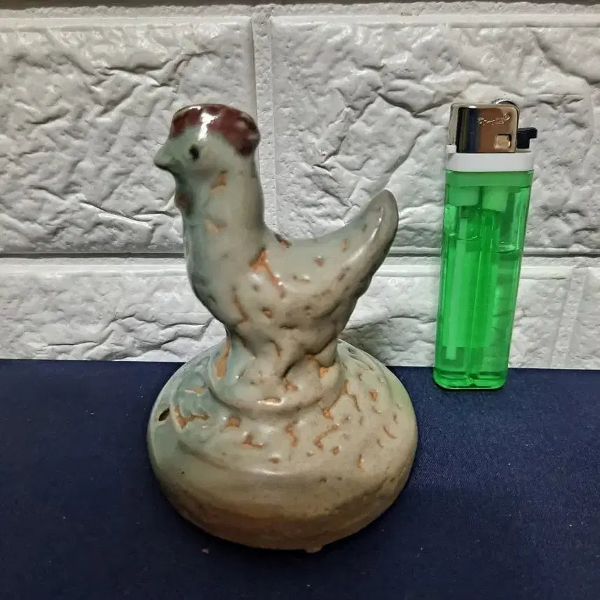 [BUNJANG] Small Ceramic Chicken Water Dropper and Rice Cake Mold Antique Decoration / 닭모형 떡살 연적 ㅡ매우작음