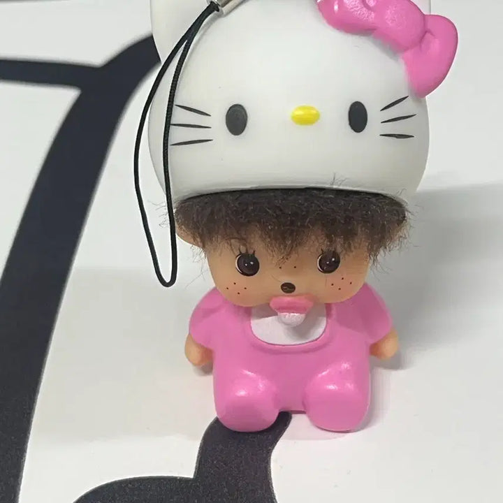 [BUNJANG] Hello Kitty Monchhichi Plush Keychain / 키티 몬치치 인형 키링