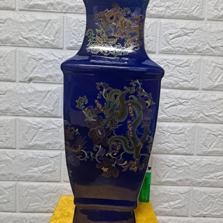[BUNJANG] Nam Yu Gyeum Che Bakryong Bonghwangmun Square Vase / 남유 금채 용봉황문 사각화병