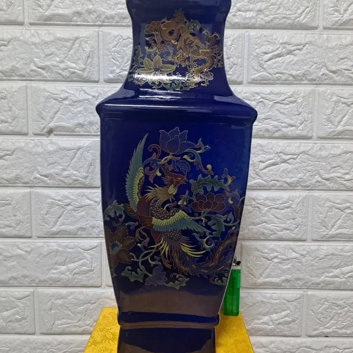 [BUNJANG] Nam Yu Gyeum Che Bakryong Bonghwangmun Square Vase / 남유 금채 용봉황문 사각화병