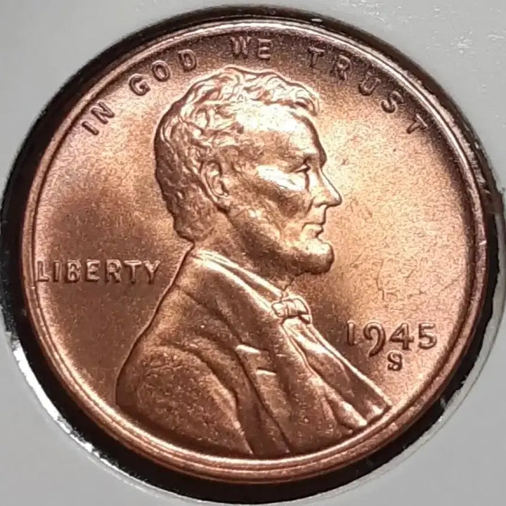 [BUNJANG] 1945 Lincoln Cent US Coin (Uncirculated, S Mint) / 미국 미사용 1945년S 링컨 1센트.외국주화 주화 화폐 동전