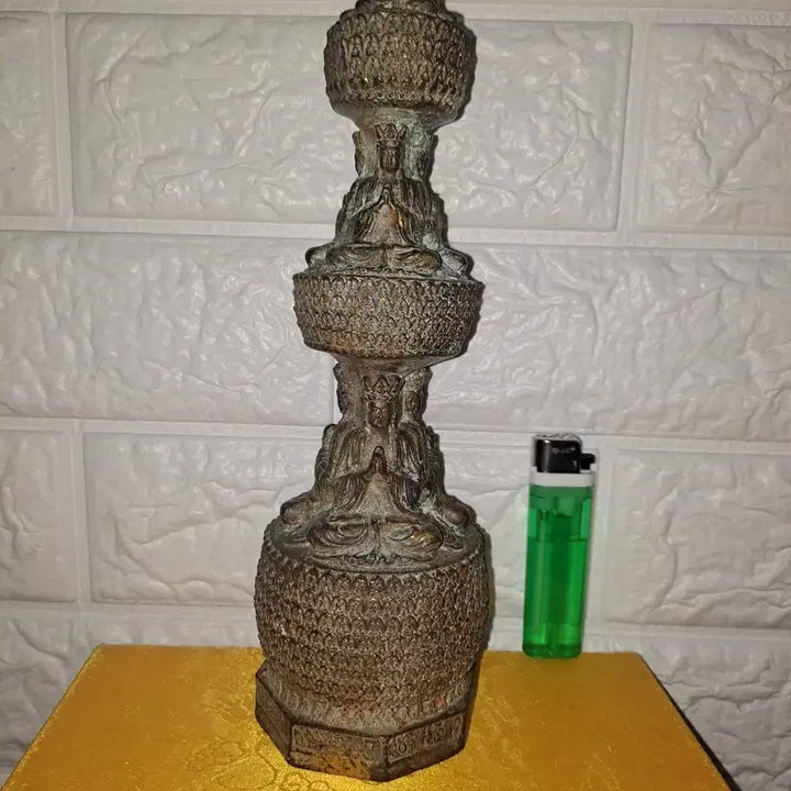 [BUNJANG] Chinese Ming-Qing Dynasty Style Multi-Layer Thousand Buddha Pagoda Statue / 천불탑/희귀 명청대양식 다면다층만불탑불상
